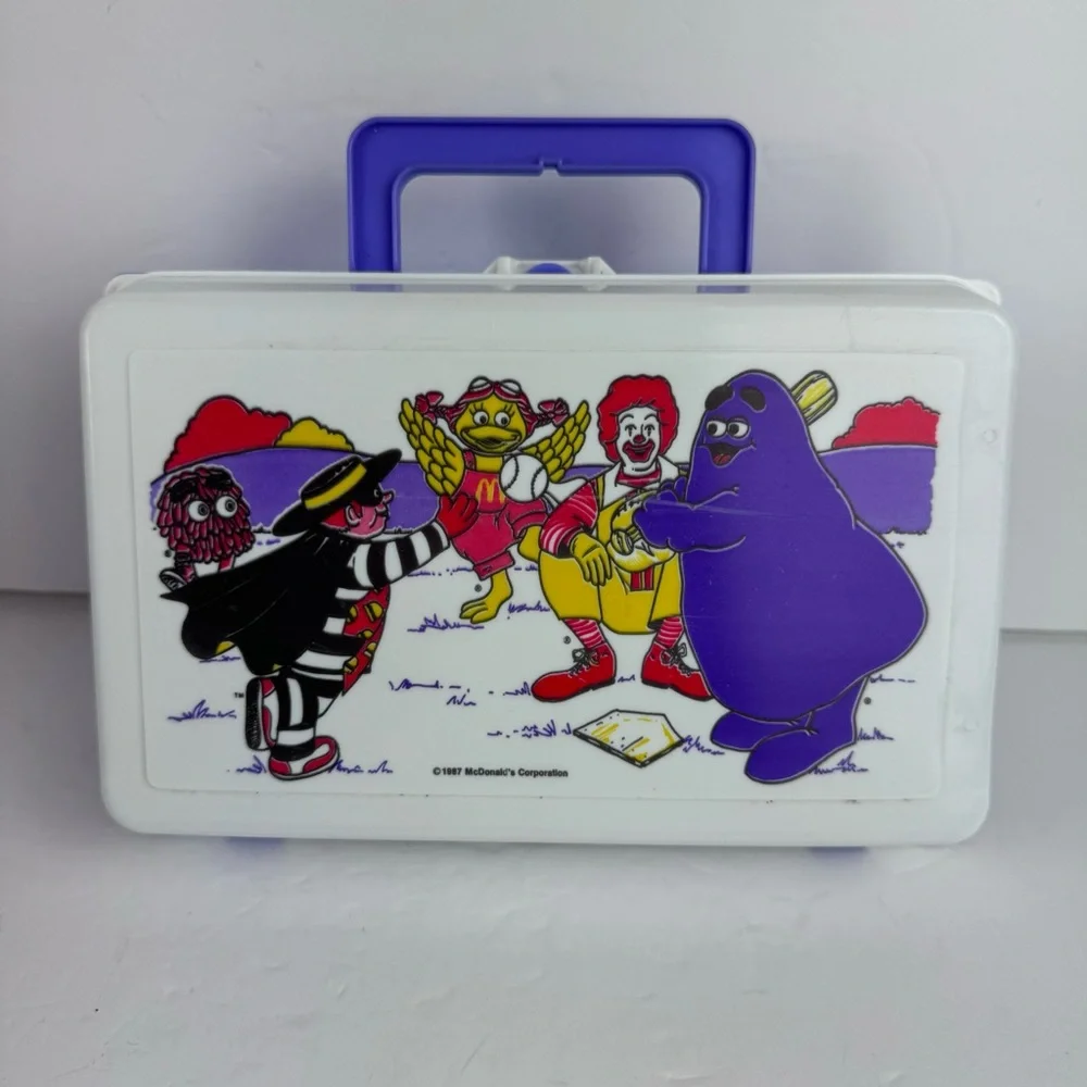 Vintage Ronald McDonald & Baseball Gang Pencil Box 6 x 9”